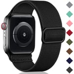 Loop-rem kompatibel med Apple Watch-rem, justerbar stretch nylon flätad sport ersättningsrem för iWatch SE Series 9/8/7/6/5/4/3/2/1