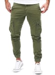 Meilicloth Mens Cargo Pants Casual Long Joggers for Men Regular Fits Trousers with Pockets Jogging Tapered Sweatpants Green 46