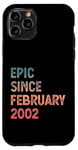 Coque pour iPhone 11 Pro 23e anniversaire homme femme épique depuis février 2002