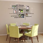 WALPLUS 106x90x0.02cm Wall Stickers 38pcs Swarovski Crystals + House Rules French Quote Birdcage with Photo Frame Mural Art Removable Self-Adhesive Decals Vinyl Nursury Living Room Bedroom Decors