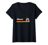 Womens Germany Football Fan Team Jersey German Eagle Flag V-Neck T-Shirt