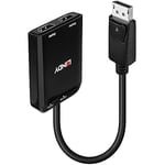 DisplayPort Hub till 2 HDMI-portar - LINDY - Adapter - 2 x 4K 30 Hz - AMD/NVIDIA/Intel-kompatibel - Svart