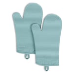 KitchenAid Ribbed Soft Silicone Oven Mitt 2-Pack Set, Mineral Water Aqua, 7.5"x13"