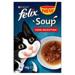 Felix Soup Cat Food Farm Selection 6x48g, Pack of 8