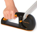 Orange Ninja 4-Stage Knife Sharpener - Premium Kitchen Knife Sharpeners - Adjustable Handheld Manual Knife Sharpeners for Kitchen Knives, Pocket knife Sharpener, Chefs & Serrated Knife by Sharp Pebble