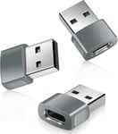 Adaptateur USB vers USB C 3-Pack,Type C Femelle USB A Mâle Convertisseur Chargeur pour Apple iPhone 12 13 14 15 16 Pro Max,iPad 10e Air 4e 5e Mini 6,Samsung Galaxy S24 S23 S22 A54 A53,Z Flip Fold 4 5