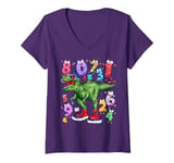 Womens Number Maths Day Kids Fancy Dress Ideas With Numbers On V-Neck T-Shirt