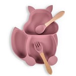 mohito Ensemble Enfants Vaisselles Assiette à Ventouse pour Bebe Silicone Beb...