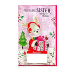 Simon Elvin With Love Sister Rabbit Christmas Card (Pack of 6)