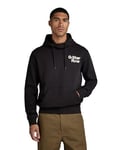 G-STAR RAW Men's Back Print Hoodie, Black (dk black D23896-B782-6484), L