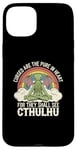 iPhone 15 Plus Funny Cthulhu Mythos Quote, Retro Yoga Cthulhu Case