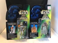 KENNER STAR WARS 1996 SANDTROOPER  &. TUSKEN RAIDER GREEN CARD  NEVER OPENED MIB