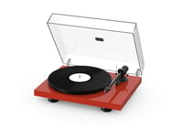 Pro-Ject Debut Carbon EVO, Audiophile turntable with Carbon Fiber tonearm, Electronic Speed Selection and pre-mounted Ortofon 2M Red phono cartridge (High Gloss Red)