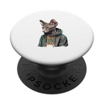 American Shorthair Cat Thug Cat Gangster Cat Gangster Life PopSockets PopGrip Adhésif