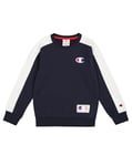 Champion Legacy Retro Sport B (306850) - Ultralight Soft Compact Fleece Crewneck Sweatshirt, Navy/White (NNY/WHT), 3-4 years (XXS) Boys FW24