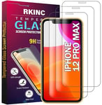 RKINC Verre Trempé [Lot de 3] pour iPhone 12 Pro Max 6.7-Inch, Film Protection écran, Dureté 9H 0,33 mm HD Glass [Garantie à vie][sans Bulles d'air][Résistant aux rayures]