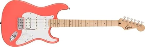 Squier by Fender Limited Edition Sonic® Stratocaster® Electric Guitar, Maple Fingerboard, White Pickguard, Tahitian Coral