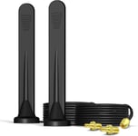 2 X Antenne 4G LTE,Amplificateur Signal Intérieur et Extérieur 15DBI Omnidirectionnelle Port TS-9/SMA,3G/4G/5G/GSM/GPRS,pour 4G LTE Mobile Routeur Passerelle Modem Cellulaire Caméra de Sentier