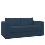 Canapé convertible express ibiza couchage 140 cm matelas 16 cm tissu tweed twist bleu nuit