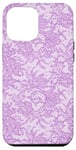 Coque pour iPhone 12 Pro Max Vintage Mauve Dentelle Fleurs