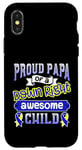 Coque pour iPhone X/XS Down Syndrome Papa / Awesome Child Ruban graphique