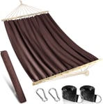 Hamac de Jardin en Coton Confortable avec Barre d'écartement-Grand Durable Hamac avec Sac de Transport-Parfait pour Porche,Terrasse,Arrière-Cour,Intérieur/Extérieur.[Y55]