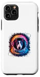 Coque pour iPhone 11 Pro Homme Femme Coloré Space Astronaute Bull Terrier