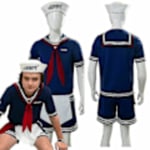 Stranger Things Säsong 3 Steve Harrington Scoops Ahoy Cosplay Vuxen Kostym -ge M