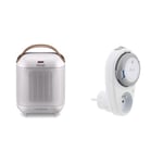 De'Longhi hfx30 C18 IW zptc160 verticale, blanc nacré & Programmateur quotidien T-10 blanc - Otio