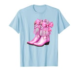 Cowgirl Boots Pink Baby Bow Preppy y2k Coquette T-Shirt