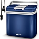 tillvex Glacière électrique 24L (Bleu) Mini-frigidaire 230 V et 12 V pour camping avec voiture refroidit et réchauffe Mode ÉCO