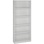 Pegane - Bibliothèque / Etagère coloris blanc - Hauteur 180 x Longueur 75 x Profondeur 25 cm