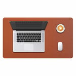 DOBAOJIA Sous-Main Bureau, Tapis de Bureau, Tapis de Clavier et Souris, Tapis de Portable, Pad Écriture, Mouse Pad, pour Bureau/Maison/Gaming, PU Étanche + Suède Antidérapant 60 x 35cm (Brun)