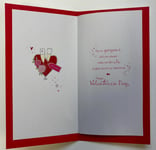 To My Girlfriend - Wine Glass & Love Heart Valentine's Day New Greeting Card