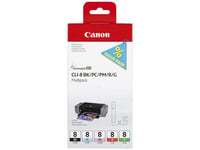 Canon CLI Value Pack 8 Multipack - svart  cyan  magenta  rød  grønn - original - blekkbeholder