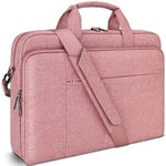 DOMISO 15-15,6 Pouces Imperméable Sacoche de Protection Ordinateur Portable Sac à Bandoulière Serviette pour 15.6" Lenovo IdeaPad ThinkPad/HP Pavilion 15 Envy 15 / Dell XPS 15 / Apple/ASUS,Rose