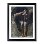 Lucifer Vol.2 By Franz Von Stuck Classic Painting Framed Wall Art Print, Ready to Hang Picture for Living Room Bedroom Home Office Décor, Black A2 (64 x 46 cm)