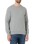 GANT Men's REG Tonal Shield C-Neck Sweat Pullover Sweater, Grey Melange, M