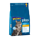Mjau Plus+ torrfoder för kastrerad innekatt - kyckling - 800g