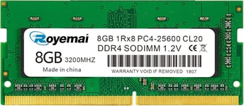 Kit 8go DDR4 25600 3200 PC4-25600S 8Go DDR4 Sodimm 1Rx8 1,2 V CL21 Mémoire RAM Mémoire Portable