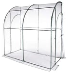 VERDELOOK | Serre murale à 2 portes en PVC transparent, 200x100x210 cm, pour la protection des plantes, le jardinage, résistante, ouverture par fermeture éclair, serre de terrasse