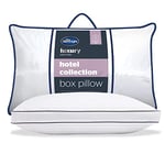 Silentnight Luxury Hotel Collection Box Support Pillow - Hotel Quality Back and Side Sleeper Pillow with Box Wall Design for Extra Head, Neck and Shoulder Support - Pack of 1