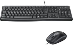 Logitech MK120 Wired Keyboard and Optical Mouse Combo Full-Size Keyboard UK