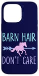 Coque pour iPhone 14 Pro Max Équitation Barn Hair Don't Care Funny Equestrian Rider