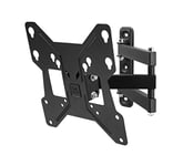 One For All Full Motion TV Bracket – Swivel (180°) Tilt (15°) Wall Mount – Screen size 13-40 Inch - For All types of TVs – Max Weight 30kgs – VESA 75x75 to 200x200 - Free Toolbox app – Black – WM2251