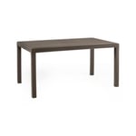 Table d'extérieur Giove, Etagère de jardin rectangulaire, Table de jardin polyvalente effet rotin, 150x90h74 cm, Marron