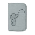 Nattou Couverture de Livre en Peluche en 100% Coton (Tissu Éponge), Éléphant Axel, Avec Fermeture Éclair, Environ 25 x 16,5 cm, Luna et Axel, Vert