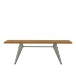 Vitra - EM Table 240, Base Prouvé Gris Vermeer - Natural Solid Oak - Matbord