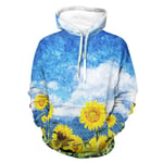 Knowikonwn Sweat à capuche original pour homme Motif tournesol Peinture à l'huile