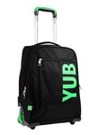 Yub Rolling backpack, URBAN FLUO Wheeled Book Bag, 3 in 1, Detachable Backpack + Trolley, for Teen, Girls&Boys, For School, Sport, Free Time, Laptop Sleeve, Italian Design, black